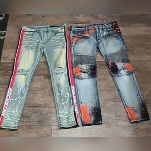 2 pairs of rock star jeans Size 36